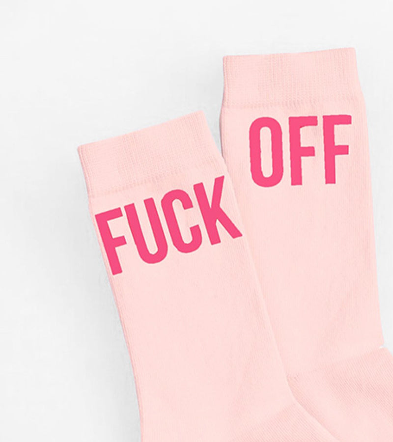 Chaussettes fuck off rose