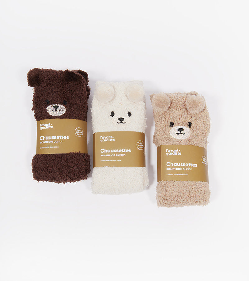 Chaussettes ourson en moumoute