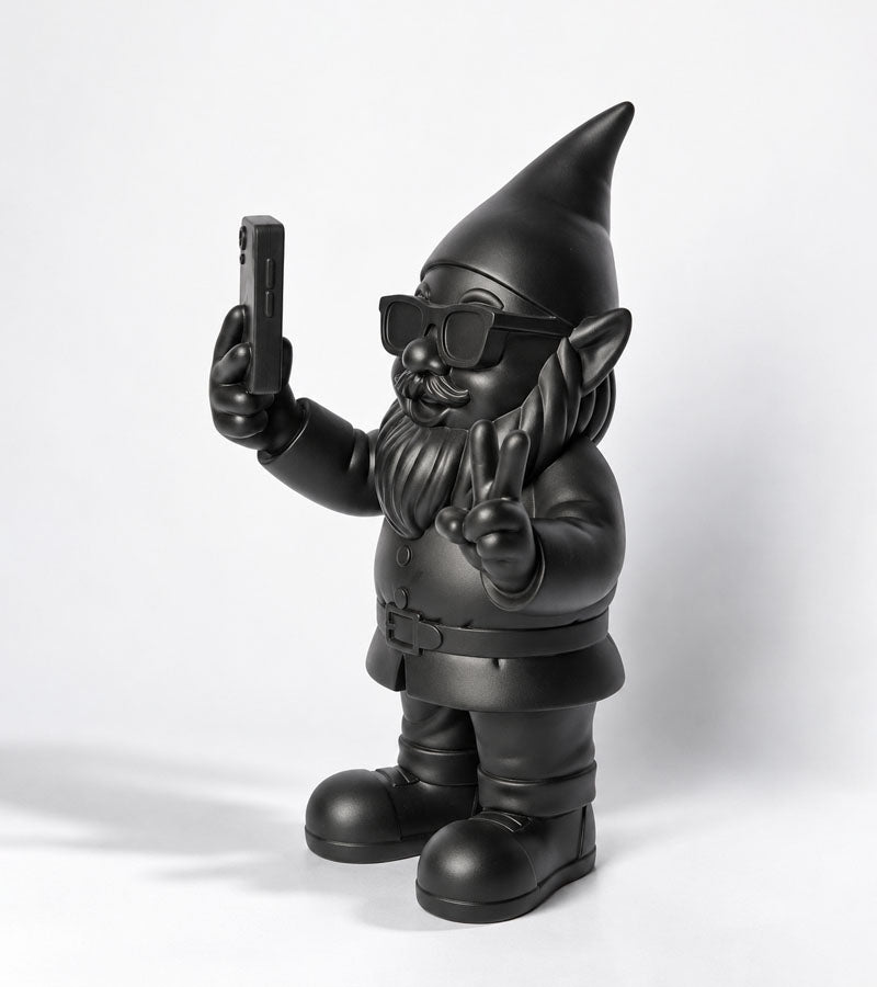 Statue Alfredo le nain de jardin - Selfie