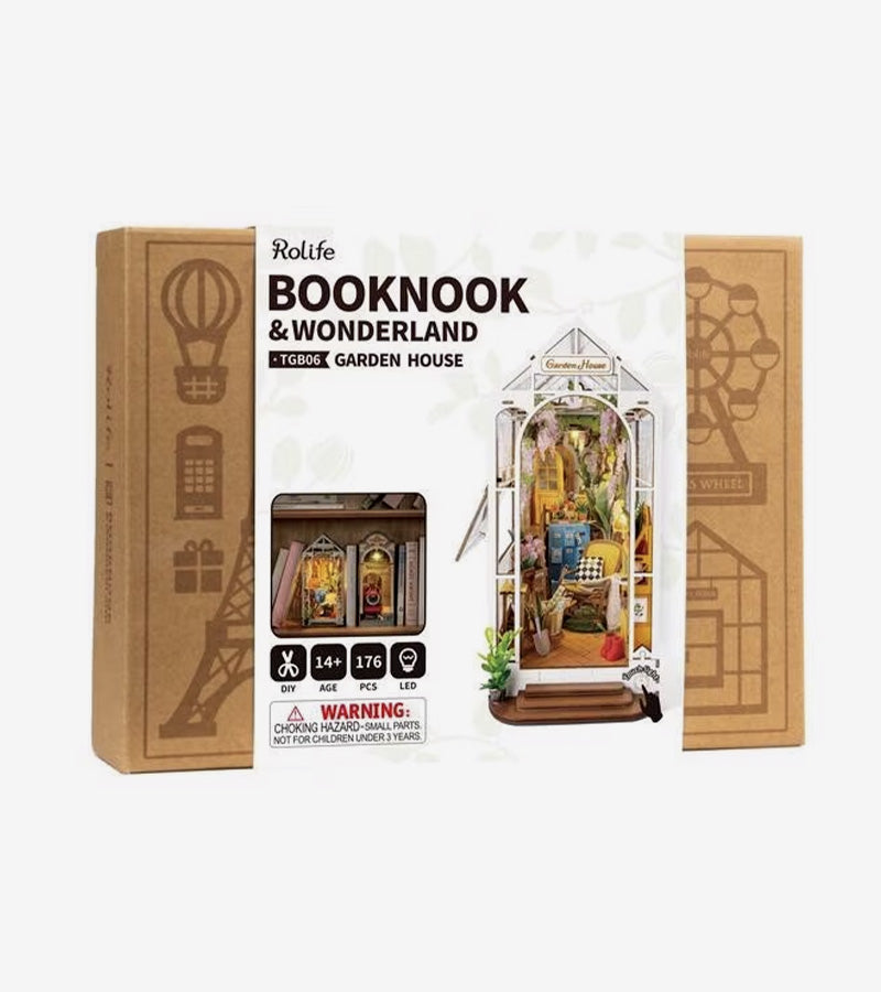 Kit DIY maison miniature en serre-livre - Garden House Robotime