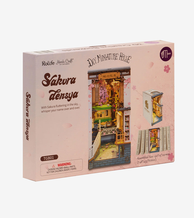 Kit DIY maison miniature en serre-livre - Sakura Densya Robotime