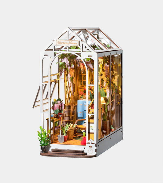 Kit DIY maison miniature en serre-livre - Garden House