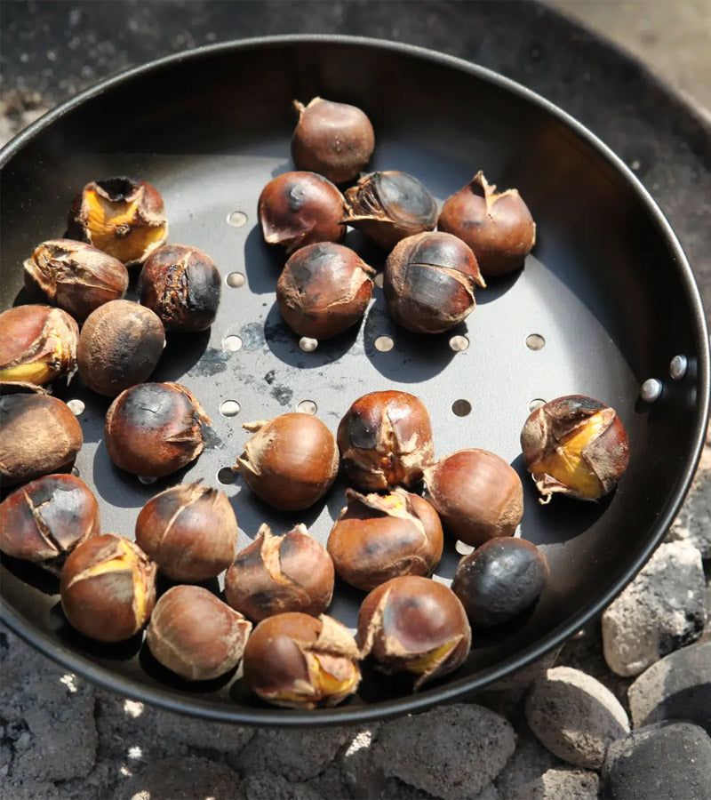 Poêle à châtaignes pour barbecue
