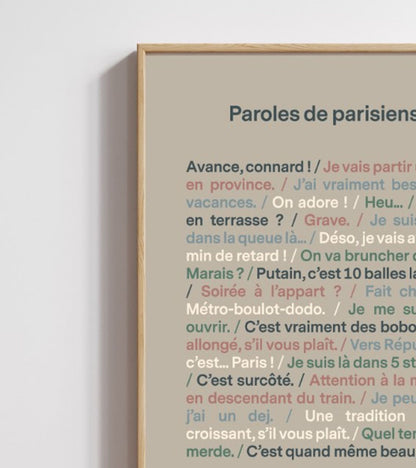 Poster - Paroles de Parisien