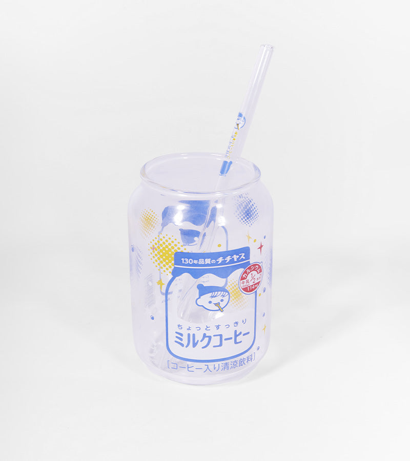 Set verre kawaii milk et paille