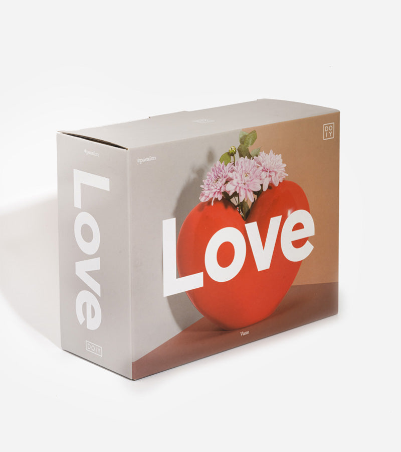 Vase coeur rouge en céramique DOIY
