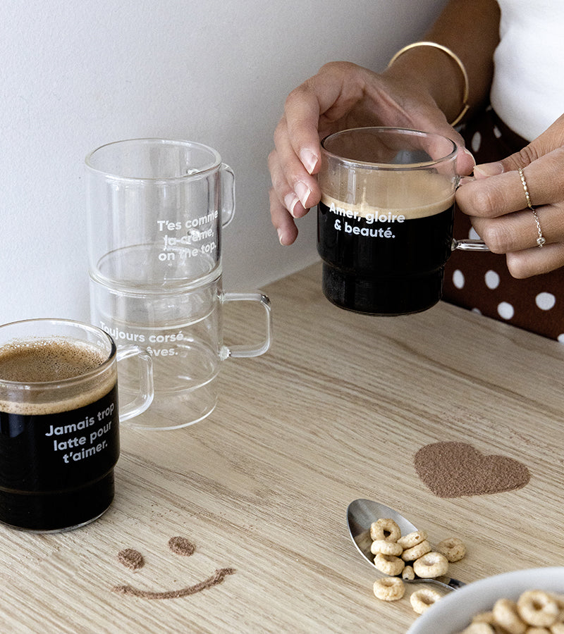 Set de 4 tasses à café Moodtivation à empiler – L'avant gardiste