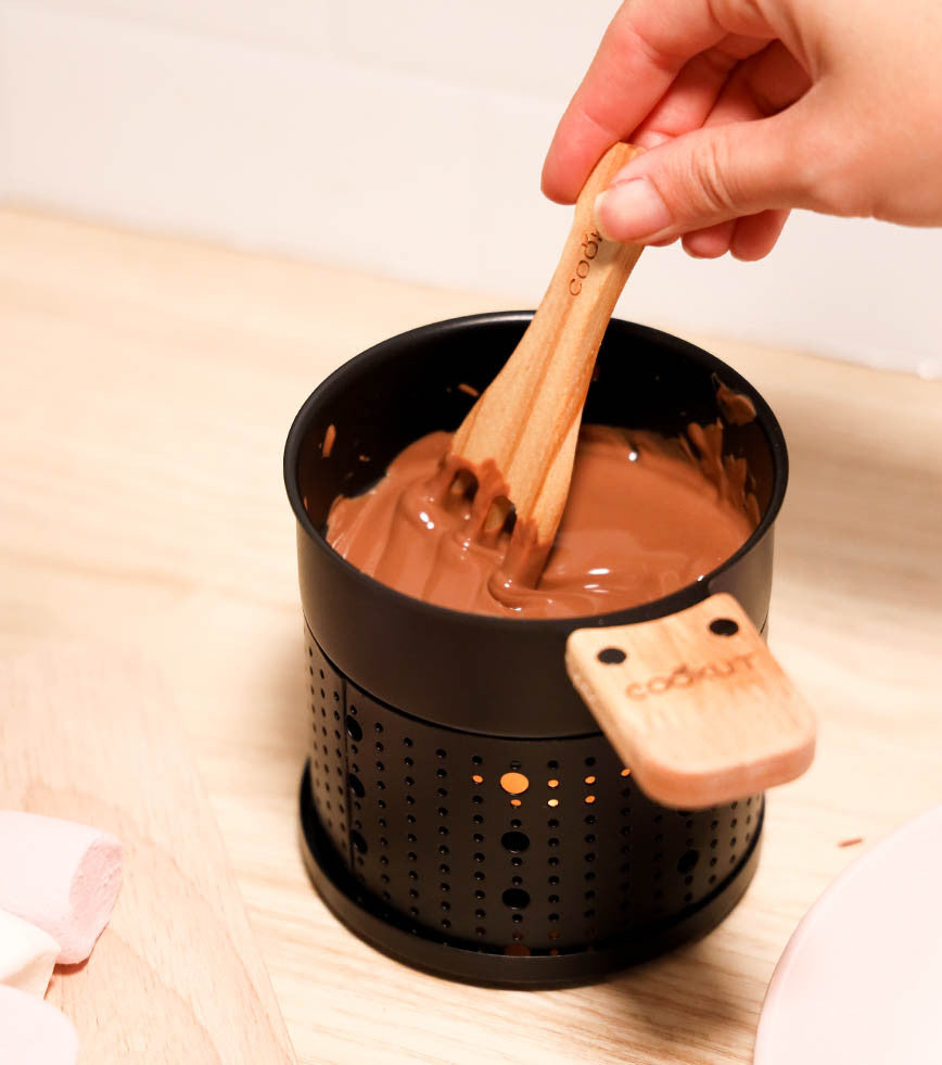Ensemble de pot à fondue au chocolat en céramique avec 2