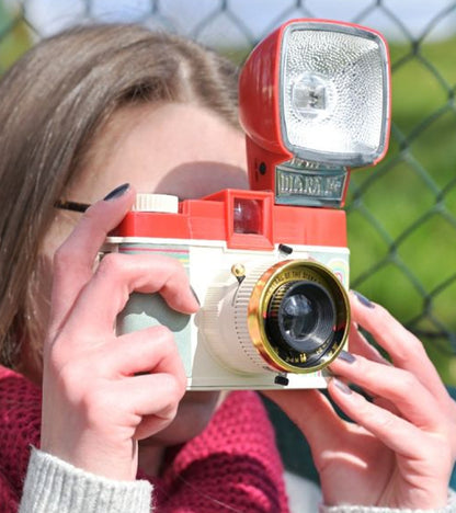 Appareil photo vintage Diana F+ avec flash