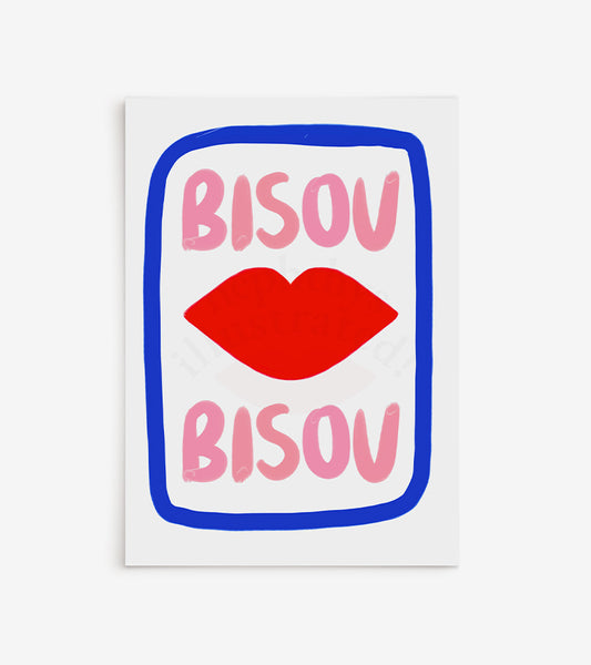 Bisou Bisou - Bleu - Affiche A3