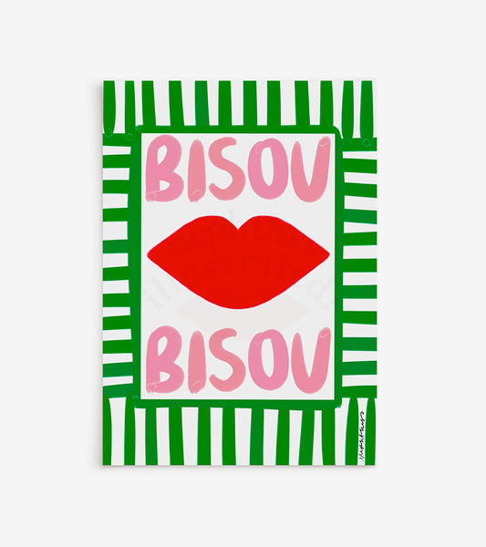 Bisou Bisou - Vert - Affiche A3