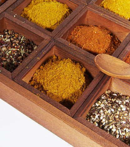 Boîte en bois à 12 mélanges d'épices