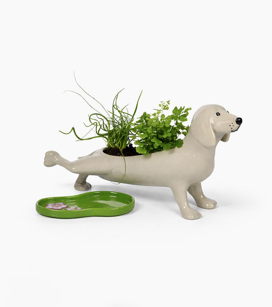 Cache-pot chien qui fait pipi