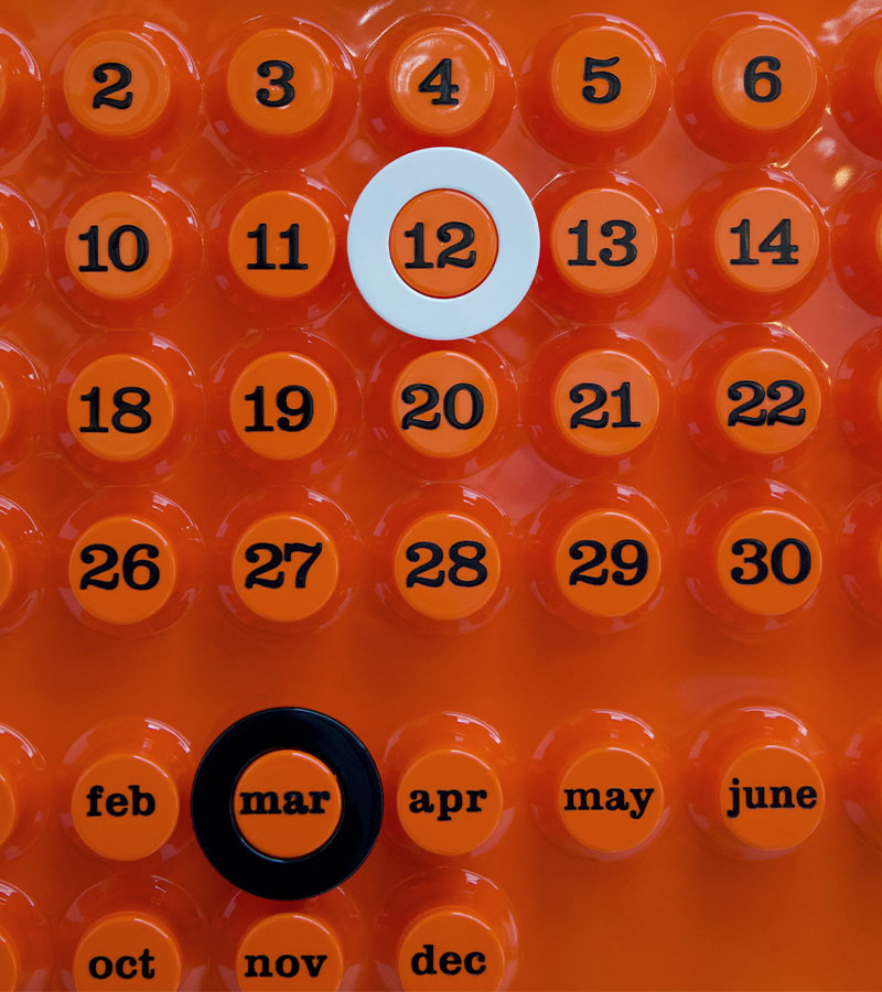 Calendrier perpétuel orange - Ring a Date