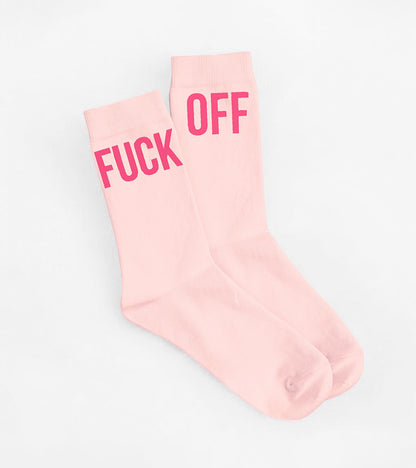 Chaussettes fuck off rose