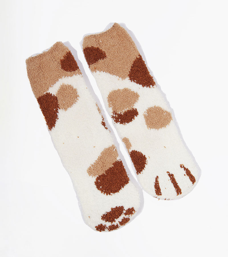 Lot 6 Paires Chaussettes Chaussettes Chat Mignonnes – Chaussettes Épaisses Thermiques, Patte De Chat, Maison & Extérieur
