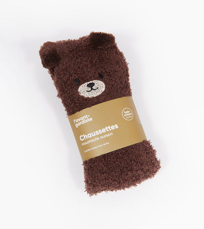 Chaussettes ourson en moumoute