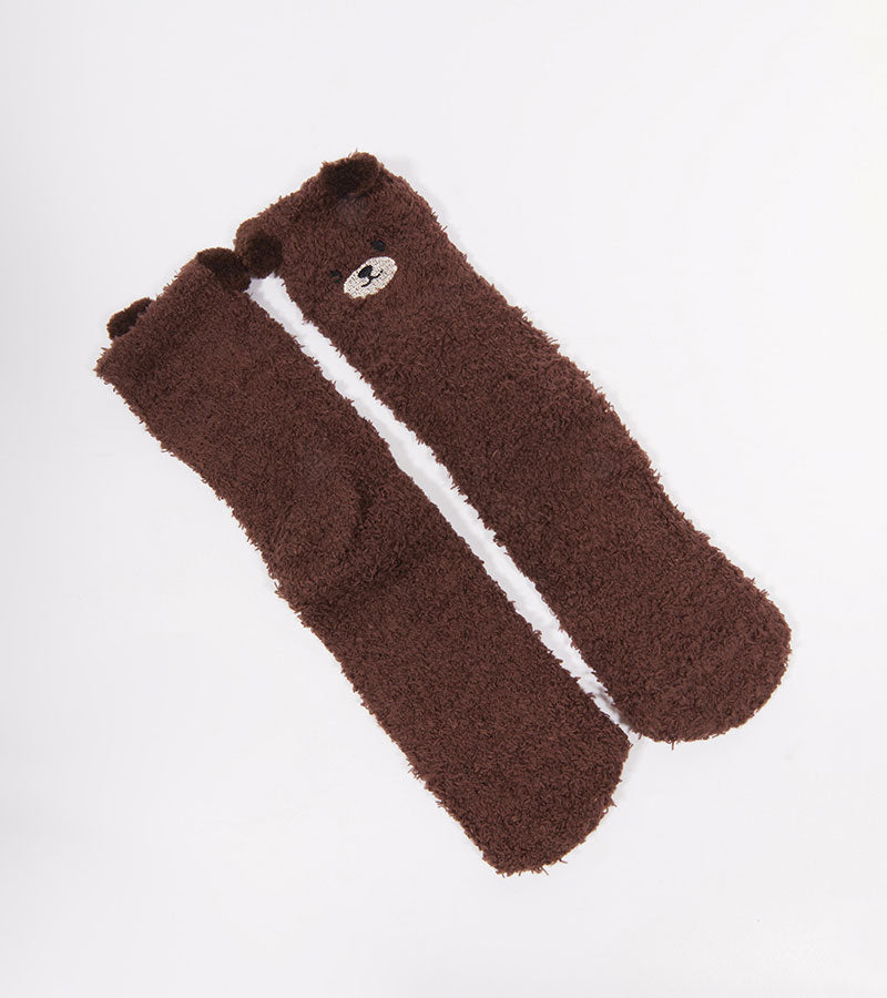 Chaussettes ourson en moumoute