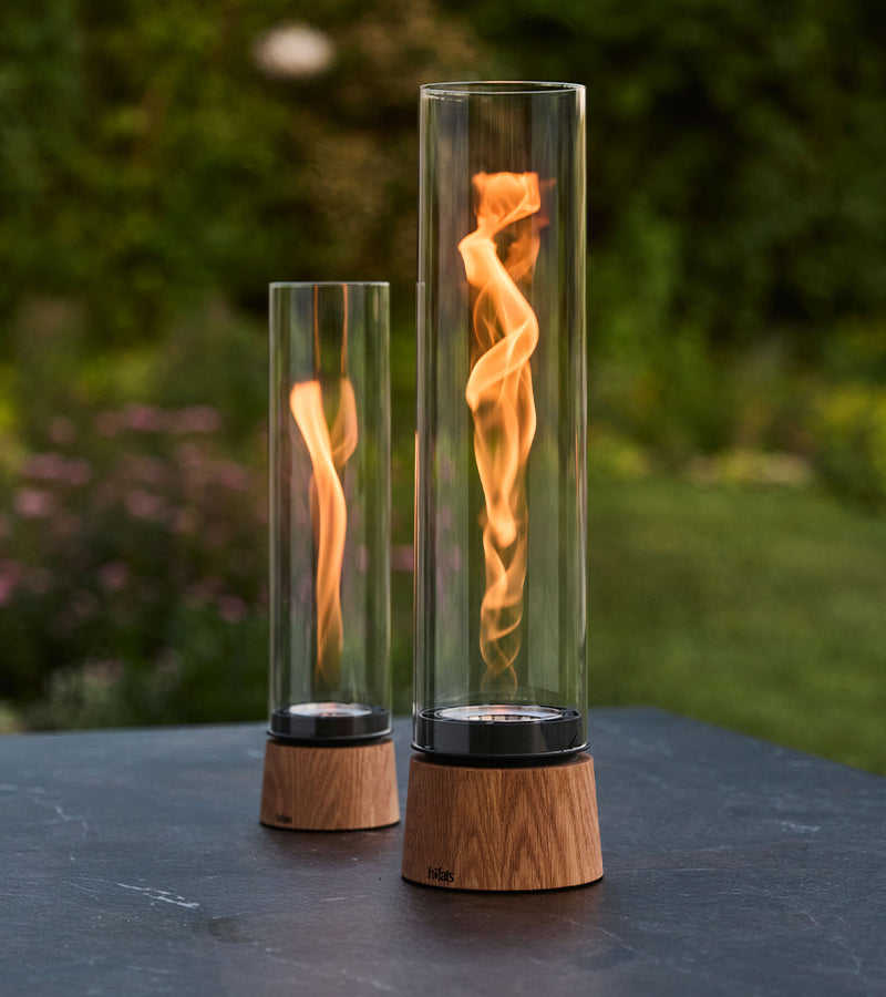 Cheminée de table portable SPIN air - Bois de chêne