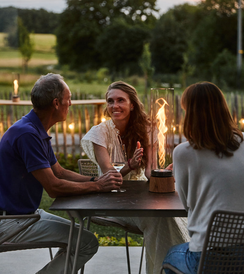 Cheminée de table portable SPIN air - Bois de chêne