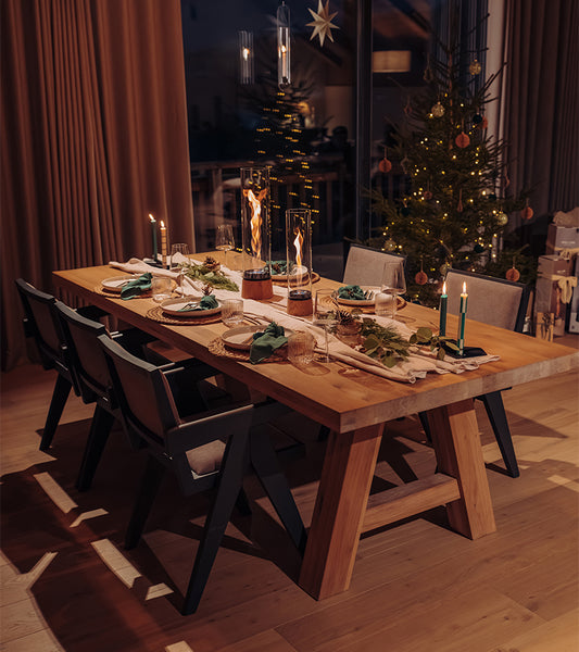 Cheminée de table portable SPIN air - Bois de chêne