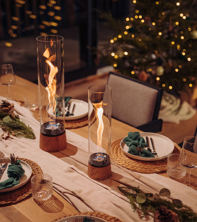 Cheminée de table portable SPIN air - Bois de chêne