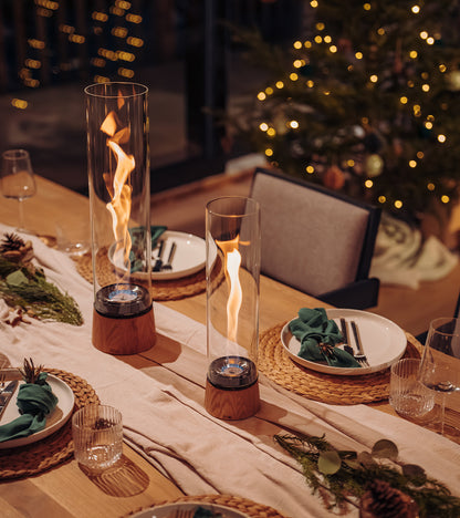 Cheminée de table portable SPIN air - Bois de chêne