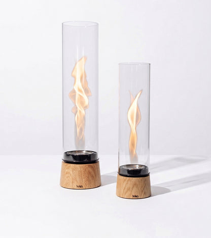 Cheminée de table portable SPIN air - Bois de chêne