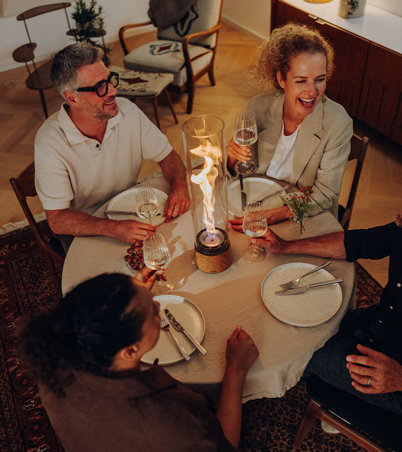 Cheminée de table portable SPIN air - Bois de chêne