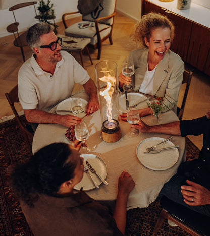 Cheminée de table portable SPIN air - Bois de chêne