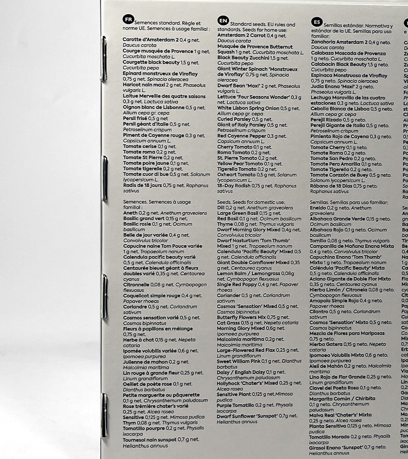 Coffret de 40 sachets de graines