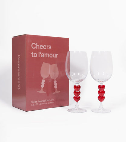 Coffret de deux verres à vin love