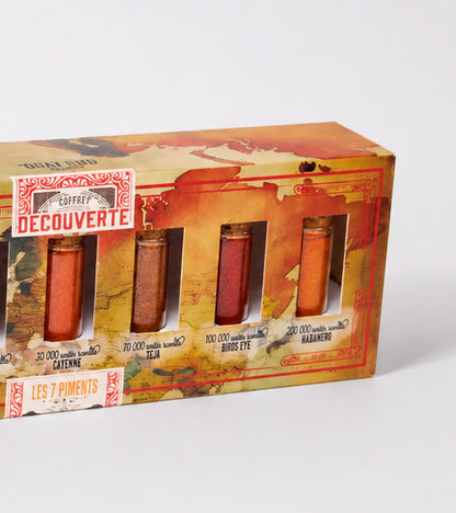 Coffret des 7 piments du monde - Echelle de Scoville