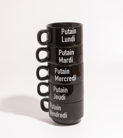 Coffret semainier de tasses - Les putains de tasses 