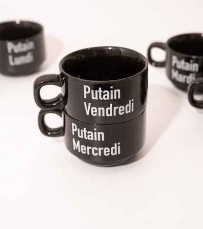 Coffret semainier de tasses - Les putains de tasses 
