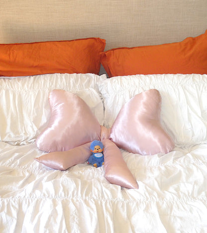 Coussin noeud XL en satin