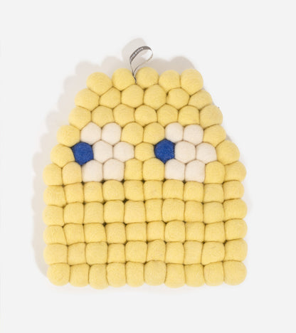 Dessous de plat en laine Pac-Man