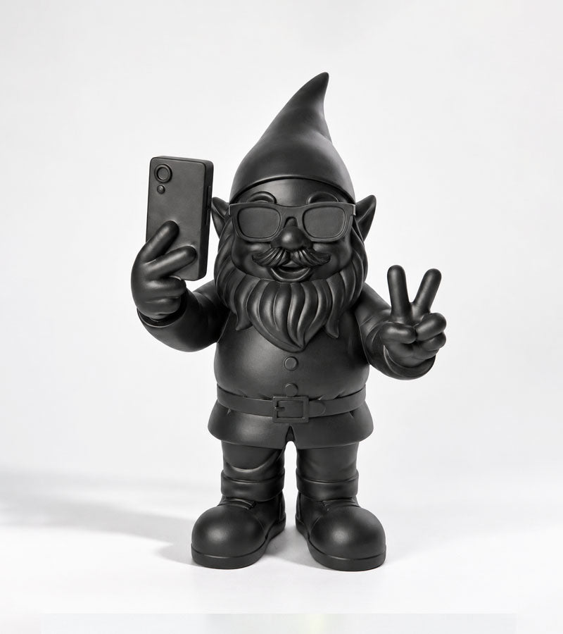 Statue Alfredo le nain de jardin - Selfie
