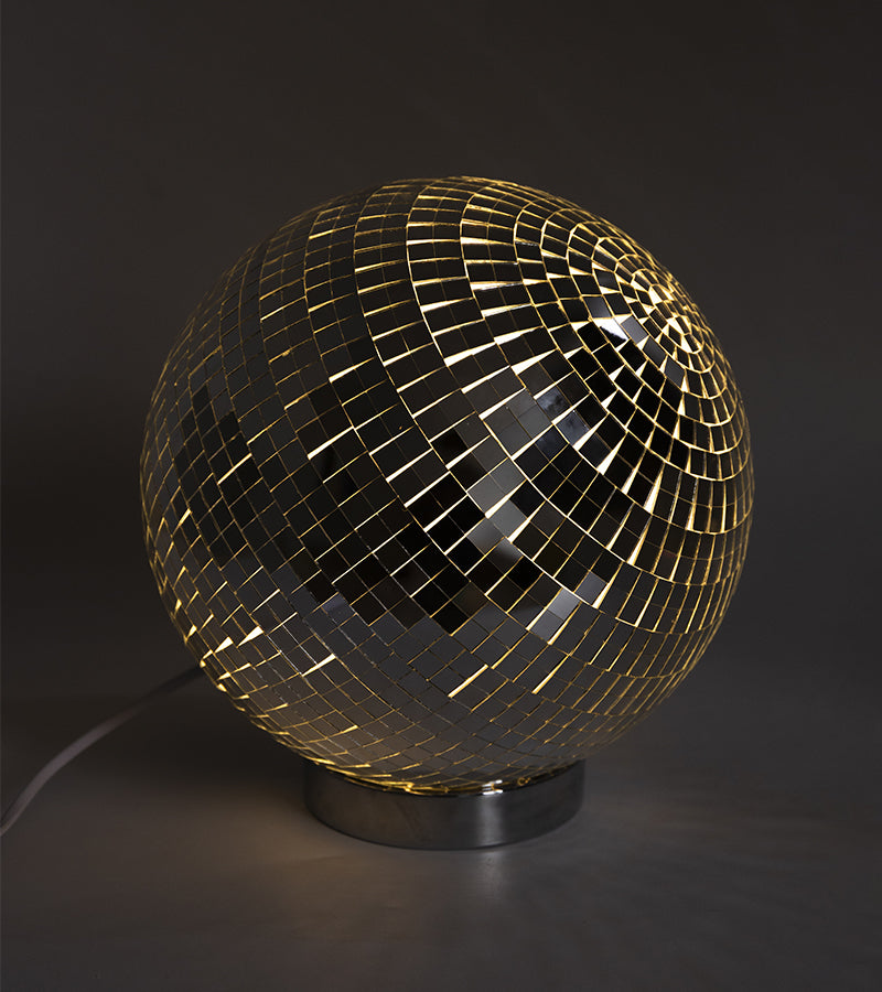 Lampe boule disco à poser