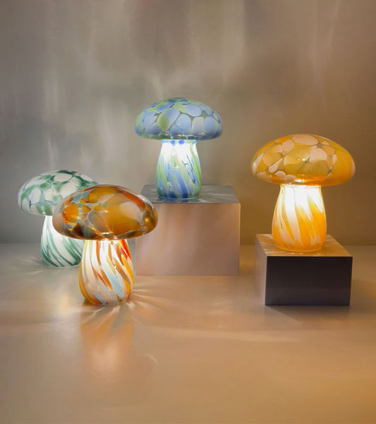 Lampe champignon chips en verre, sans fil