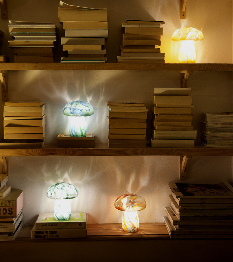 Lampe champignon chips en verre, sans fil
