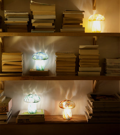 Lampe champignon chips en verre, sans fil
