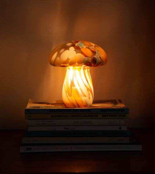 Lampe champignon chips en verre, sans fil