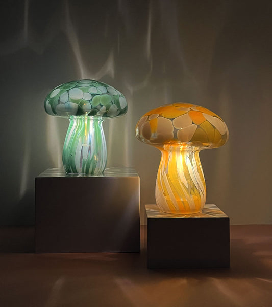 Lampe champignon en verre