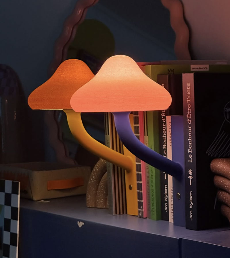 Lampe-livre champignon