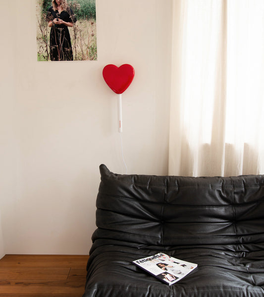 Lampe murale sucette coeur