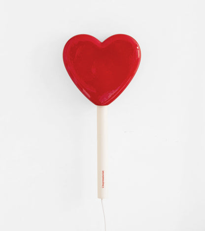 Lampe murale sucette coeur