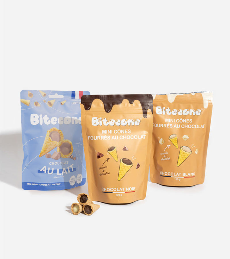 Mini cônes fourrés au chocolat