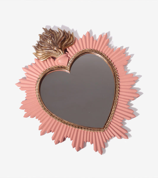 Miroir ex-voto rose