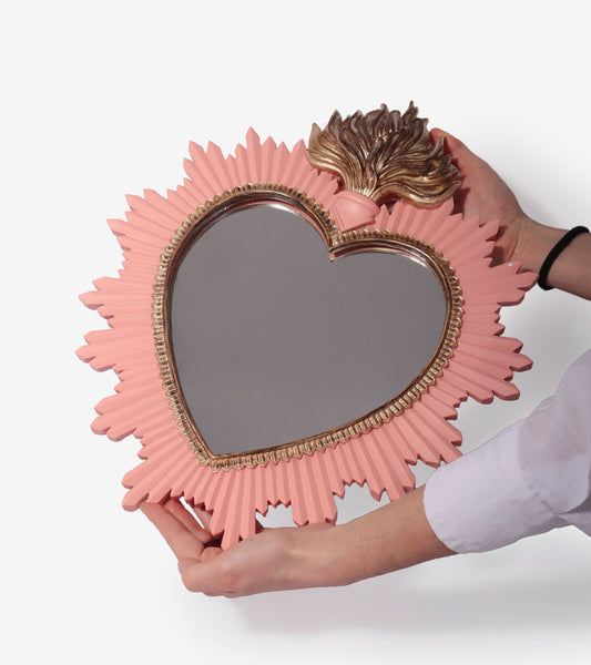 Miroir ex-voto rose